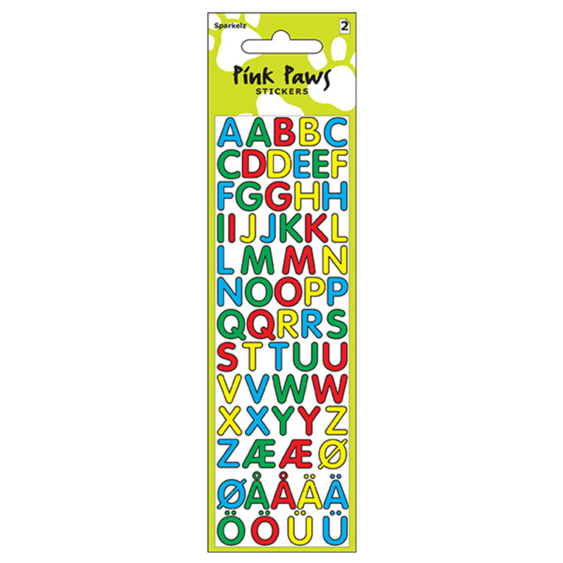 Farverige bogstaver klistermærker